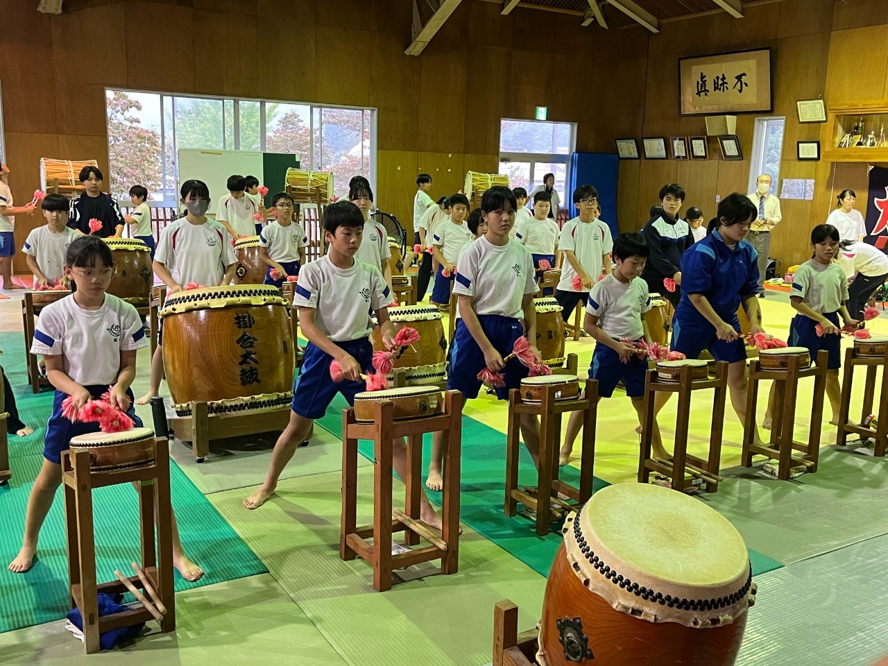 掛合太鼓の合同練習を行いました