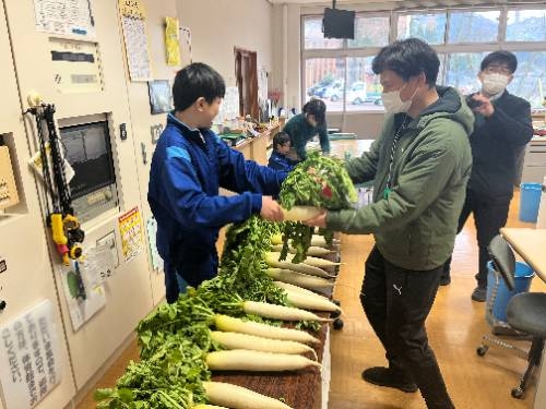 新鮮な大根販売がありました（わかば・やまびこ学級）